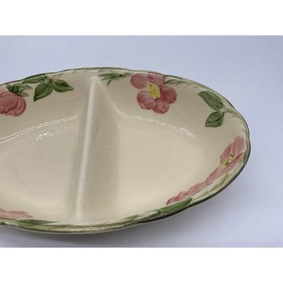 Desert Rose Divided Vegetable Dish from Franciscian Earthernware Vintage 1970s - Picture 8 of 15